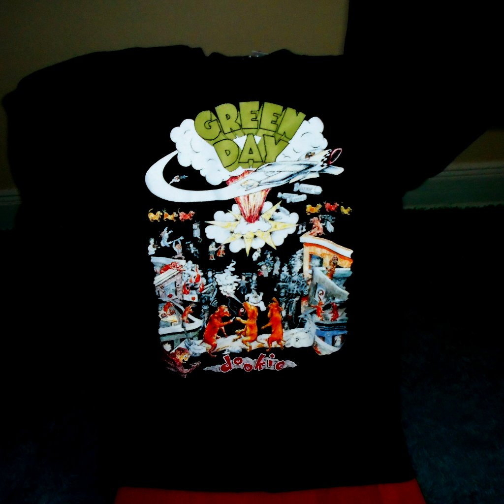 Green Day Dookie New Small Tee  Power Pop Punk Guitar Amy American Idiot